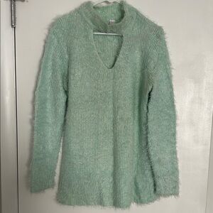 No Boundaries Mint Green Fuzzy Sweater